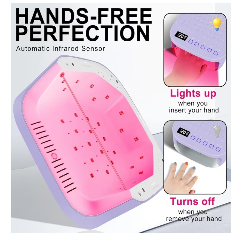 MEKK Cordless UV LED Nail Lamp Purple - Picture 5 of 9